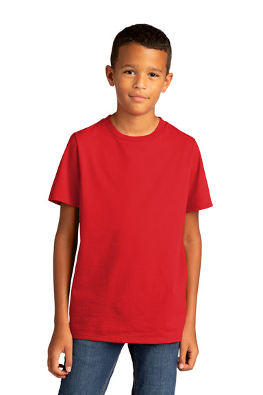 District Youth Re-Tee Short Sleeve Crewneck T-Shirt Ruby Red Front