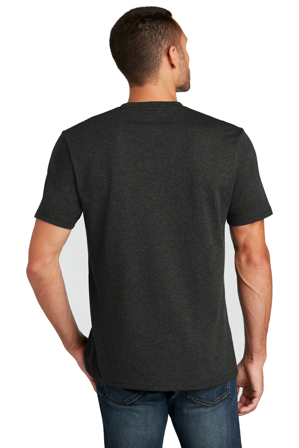 District Mens Re-Tee Short Sleeve Crewneck T-Shirt Heather Charcoal Grey Side