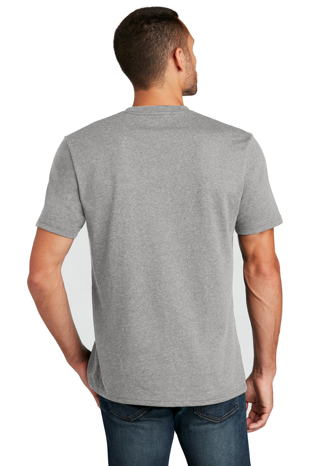 District Mens Re-Tee Short Sleeve Crewneck T-Shirt Heather Light Grey Side