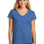 District Womens Re-Tee Short Sleeve V-Neck T-Shirt - Heather Blue