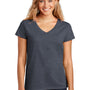 District Womens Re-Tee Short Sleeve V-Neck T-Shirt - Heather Navy Blue