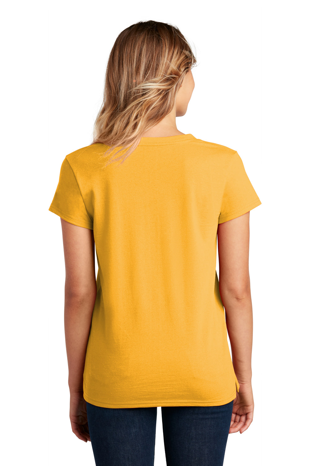 District Womens Re-Tee Short Sleeve V-Neck T-Shirt Maize Yellow Side