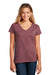 District Womens Re-Tee Short Sleeve V-Neck T-Shirt Heather Maroon Front