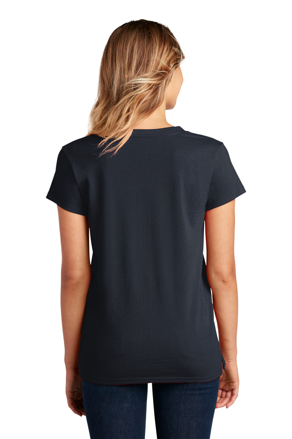 District Womens Re-Tee Short Sleeve V-Neck T-Shirt True Navy Blue  Side
