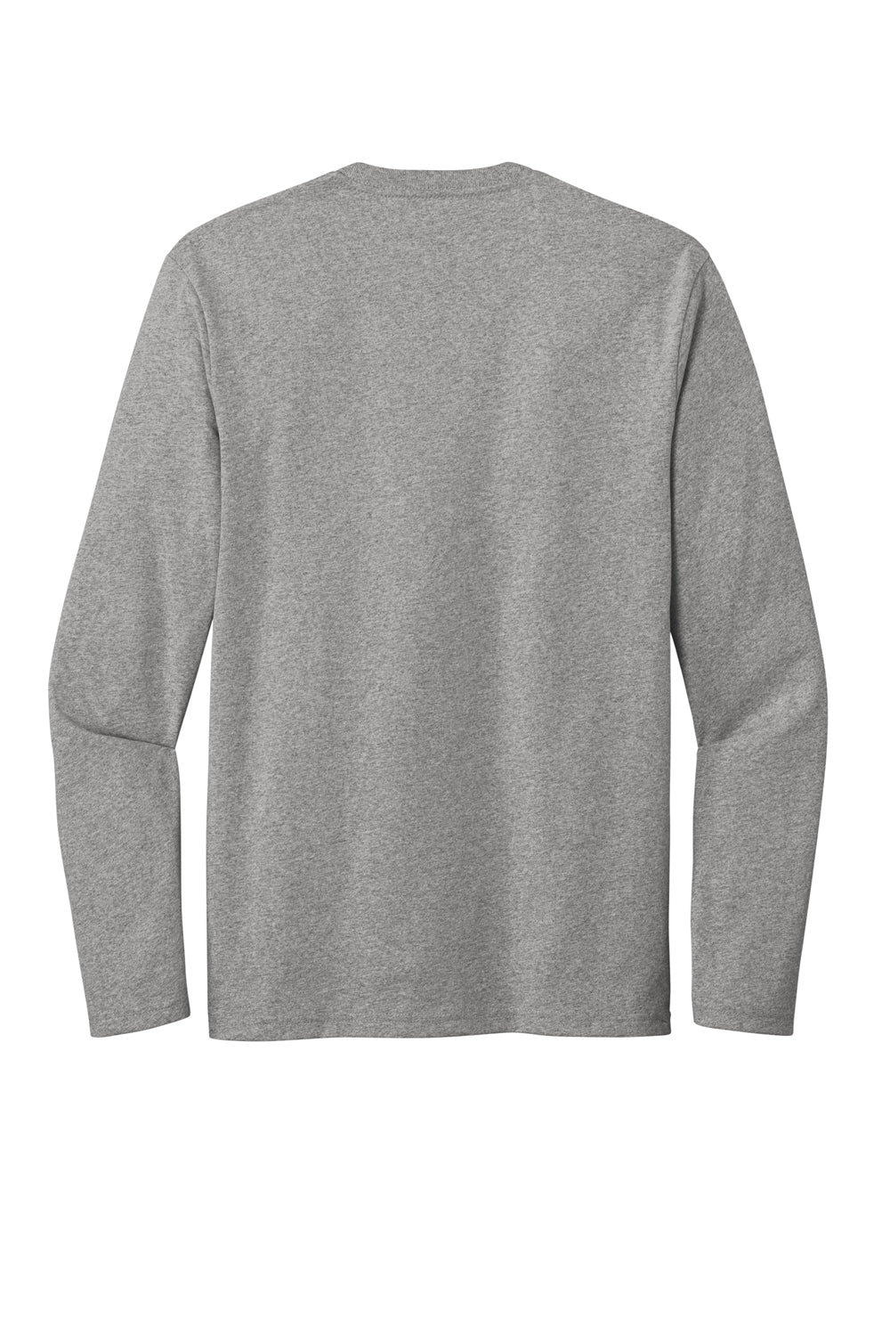 District DT8003 Re-Tee Long Sleeve Crewneck T-Shirt Heather Light Grey Flat Back