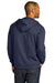 District Mens Re-Fleece Full Zip Hooded Sweatshirt Hoodie Heather Navy Blue Side