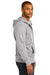 District Mens Re-Fleece Full Zip Hooded Sweatshirt Hoodie Heather Light Grey Side