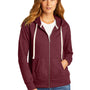 District Womens Re-Fleece Full Zip Hooded Sweatshirt Hoodie - Heather Maroon