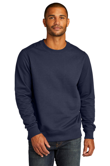 District Mens Re-Fleece Crewneck Sweatshirt True Navy Blue Front