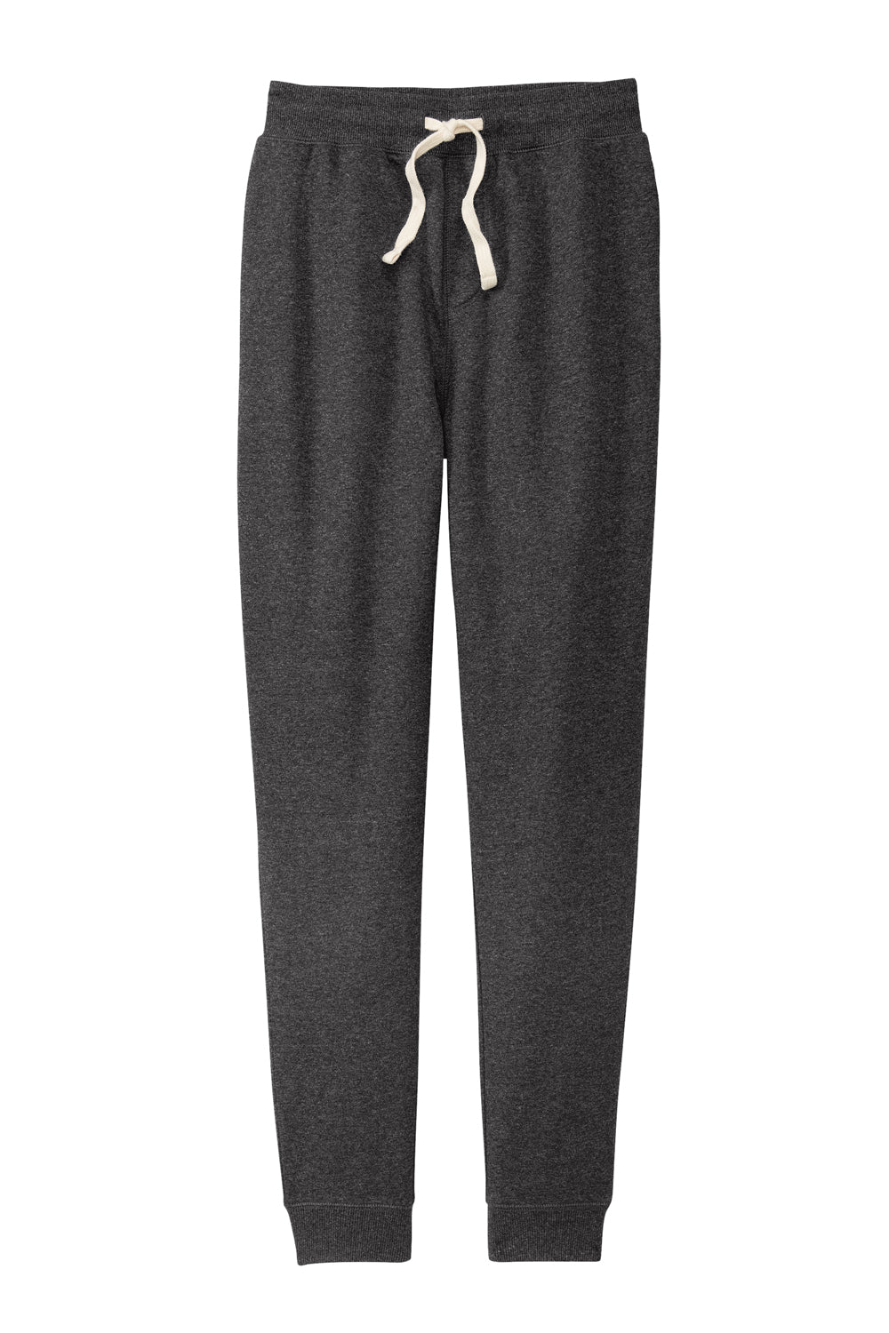 District DT8107 Mens Re-Fleece Jogger Sweatpants w/ Pockets Heather Charcoal Grey Flat Front