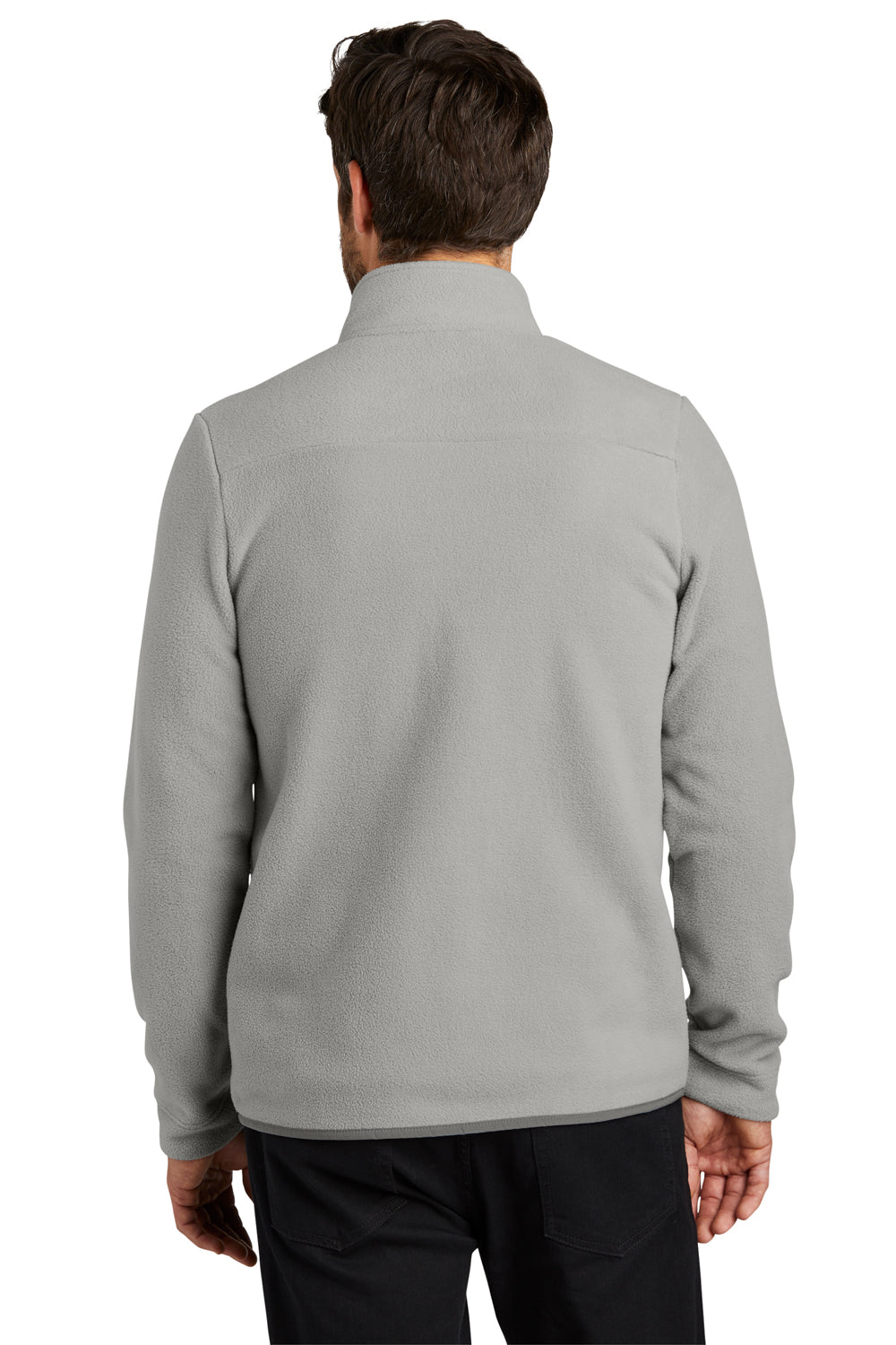 Port Authority F110 Mens Connection Fleece Full Zip Jacket Gusty Grey Back