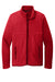 Port Authority F110 Mens Connection Fleece Full Zip Jacket Rich Red Flat Front
