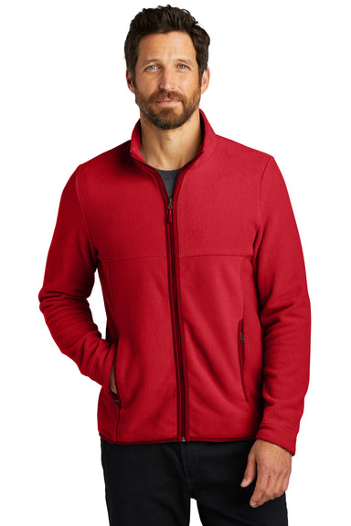 Port Authority F110 Mens Connection Fleece Full Zip Jacket Rich Red Front