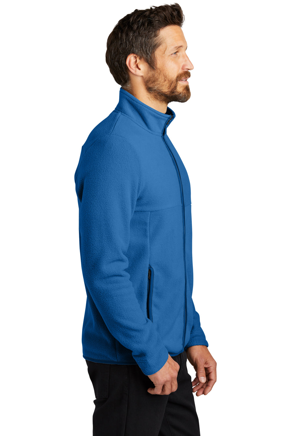 Port Authority F110 Mens Connection Fleece Full Zip Jacket True Blue Side