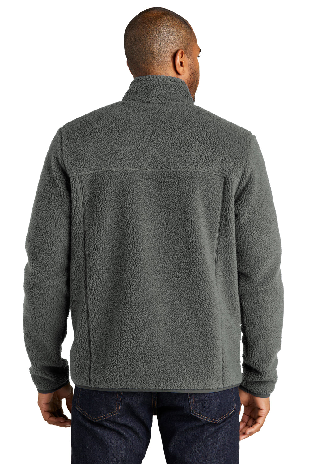 Port Authority F140 Camp Fleece 1/4 Snap Sweatshirt Steel Grey Back