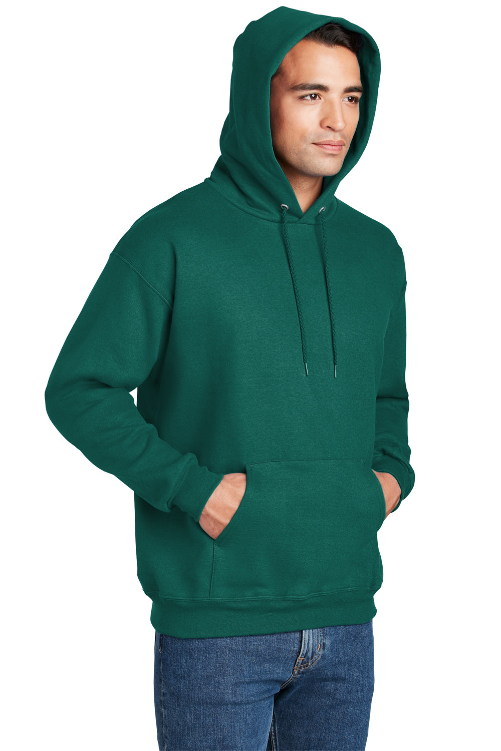 Hanes Mens Ultimate Cotton PrintPro XP Hooded Sweatshirt Hoodie Cactus Green 3Q