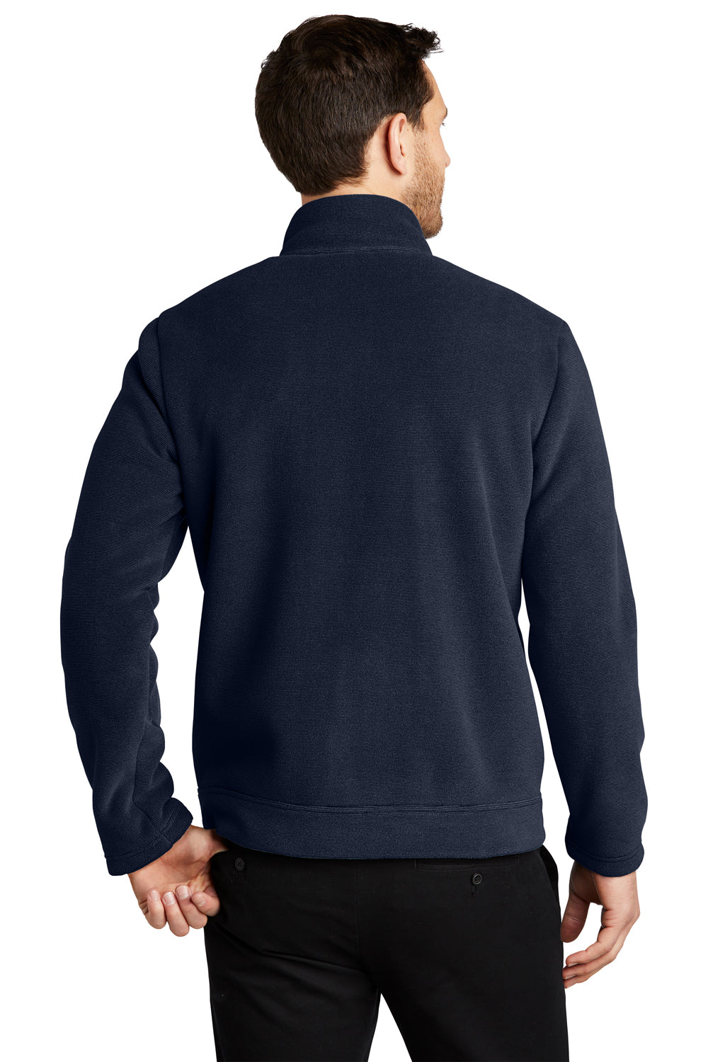 Port Authority Mens Ultra Warm Brushed Fleece Full Zip Jacket Insignia Blue/River Navy Blue Side