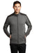 Port Authority Mens Grid Fleece Full Zip Jacket Heather Smoke Grey/Smoke Grey Front