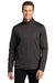 Port Authority Mens Diamond Fleece 1/4 Zip Sweatshirt Heather Dark Charcoal Grey Front