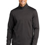Port Authority Mens Diamond Fleece 1/4 Zip Sweatshirt - Heather Dark Charcoal Grey