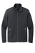 Port Authority F422 Mens Network Fleece Full Zip Jacket Charcoal Grey Flat Front