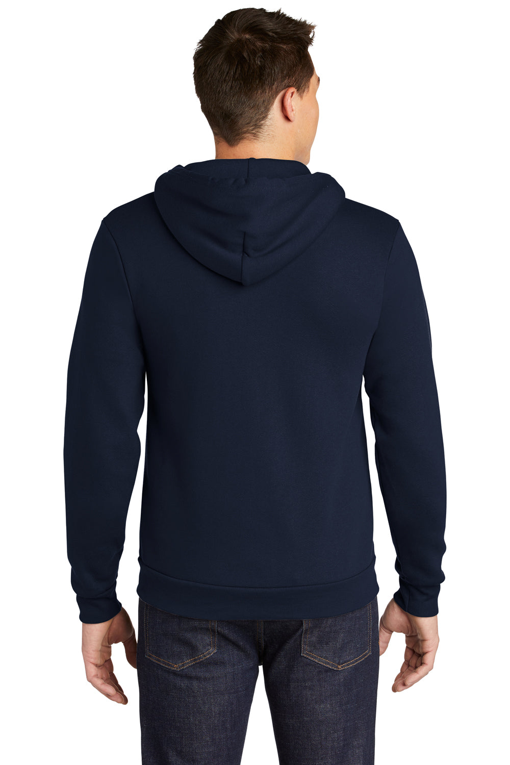 American Apparel Mens USA Made Flex Fleece Full Zip Hooded Sweatshirt  Hoodie - Navy Blue - Closeout