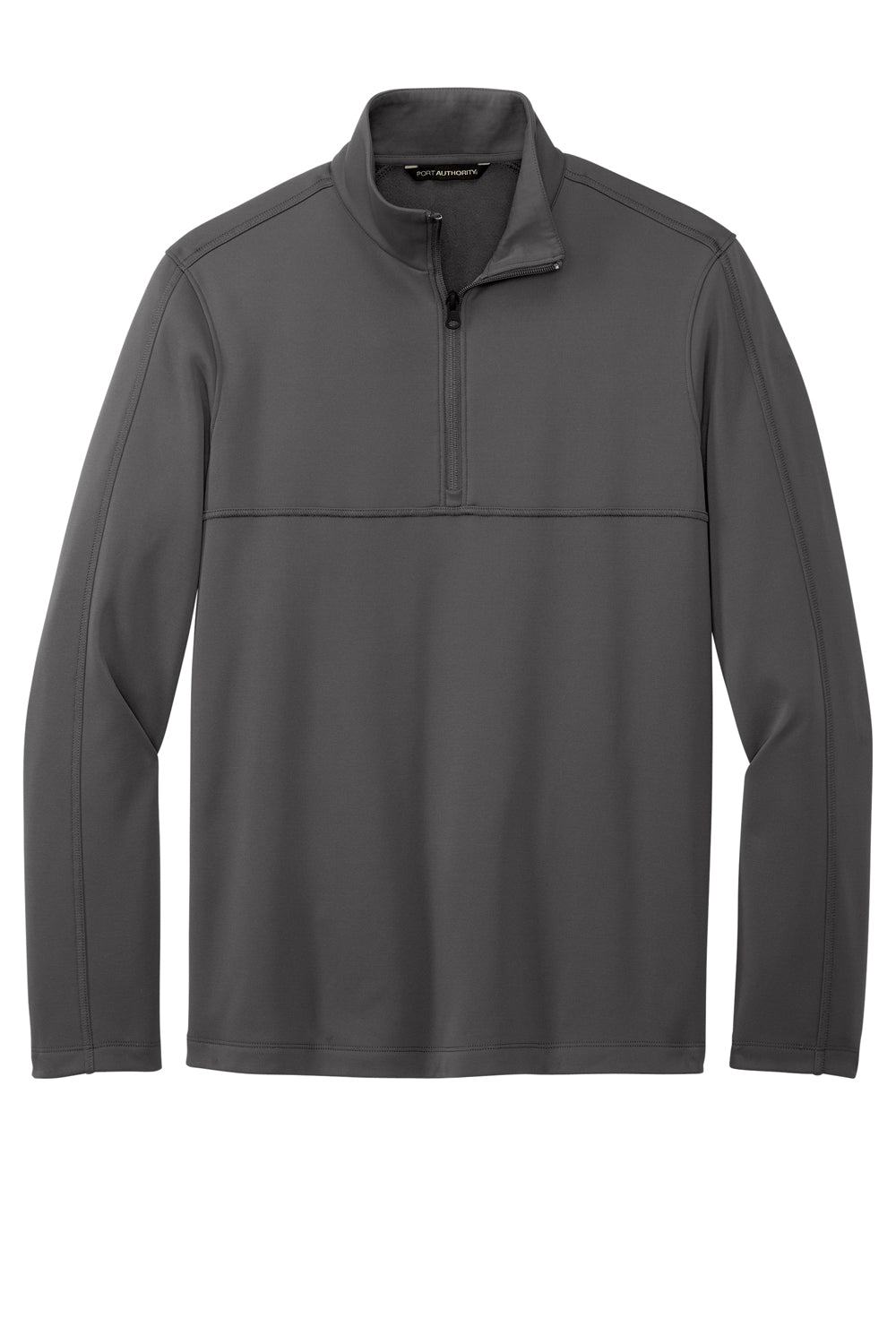 Port Authority F804 Mens Smooth Fleece 1/4 Zip Jacket Graphite Grey Flat Front