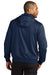 Port Authority F814 Mens Smooth Fleece Full Zip Hooded Jacket River Navy Blue Back