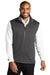 Port Authority F906 Collective Smooth Fleece Full Zip Vest Graphite Grey Front
