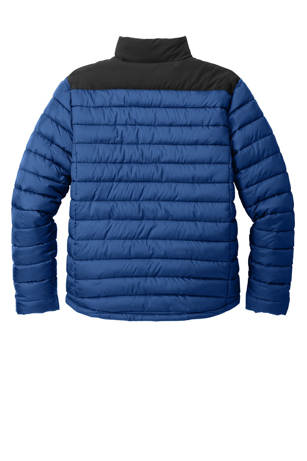 Port Authority J364 Mens Horizon Full Zip Puffy Jacket True Blue/Deep Black Flat Back