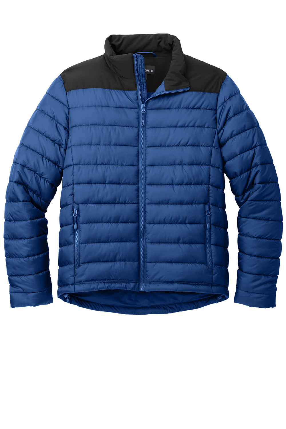 Port Authority J364 Mens Horizon Full Zip Puffy Jacket True Blue/Deep Black Flat Front