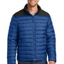 Port Authority Mens Horizon Water Resistant Full Zip Puffy Jacket - True Blue/Deep Black - NEW