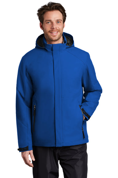 Port Authority Mens Tech Waterproof Full Zip Hooded Jacket Cobalt Blue Front