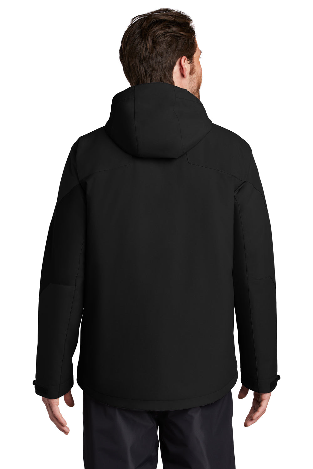 Port Authority Mens Tech Waterproof Full Zip Hooded Jacket Deep Black Side