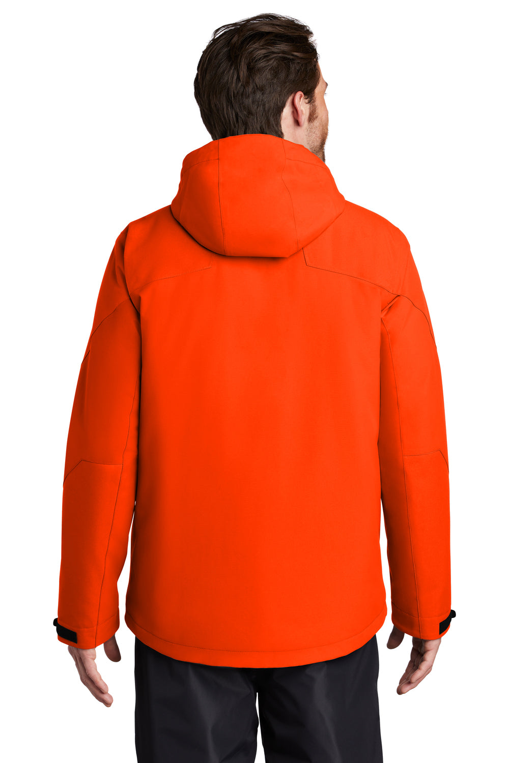 Port Authority Mens Tech Waterproof Full Zip Hooded Jacket Fire Orange Side