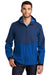Port Authority Mens Tech Full Zip Hooded Rain Jacket Estate Blue/Cobalt Blue Front