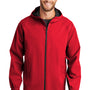 Port Authority Mens Essential Waterproof Full Zip Hooded Rain Jacket - Deep Red