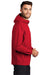 Port Authority Mens Essential Full Zip Hooded Rain Jacket Deep Red Side