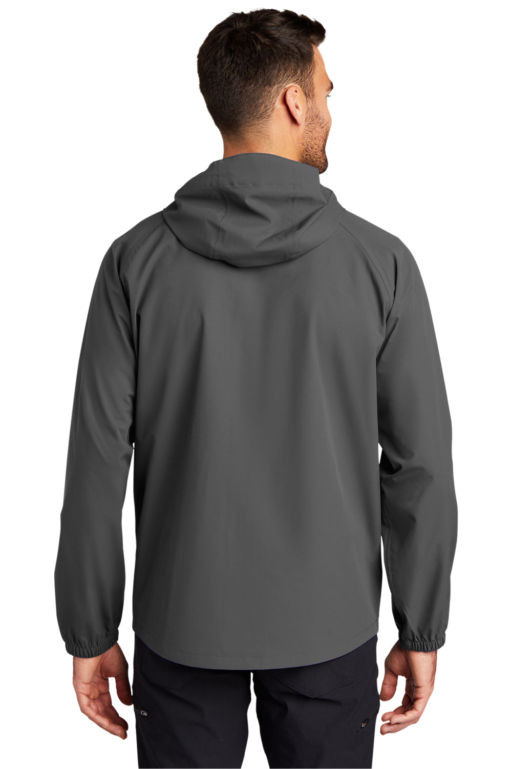 Port Authority Mens Essential Full Zip Hooded Rain Jacket Graphite Grey Side