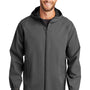 Port Authority Mens Essential Waterproof Full Zip Hooded Rain Jacket - Graphite Grey