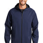 Port Authority Mens Essential Waterproof Full Zip Hooded Rain Jacket - True Navy Blue