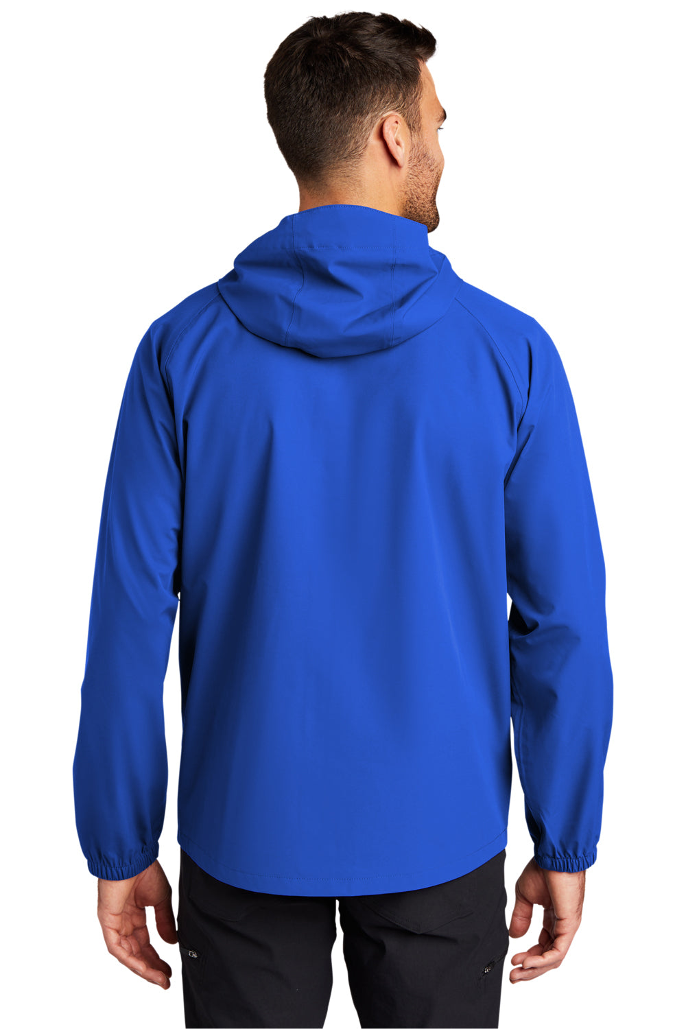 Port Authority Mens Essential Full Zip Hooded Rain Jacket True Royal Blue Side