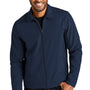 Port Authority Mens Mechanic Wind & Water Resistant Full Zip Soft Shell Jacket - Dress Navy Blue