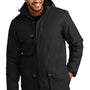 Port Authority Mens Excursion Water Resistant Full Zip Hooded Parka - Deep Black