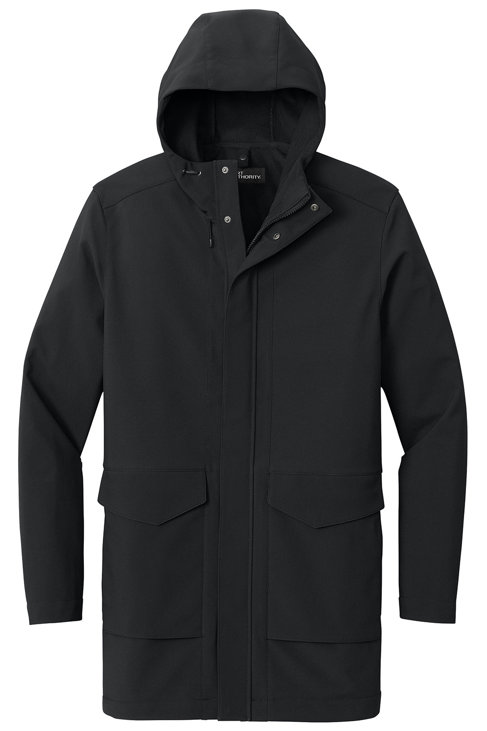 Port Authority J919 Mens Collective Full Zip Hooded Parka Deep Black Flat Front
