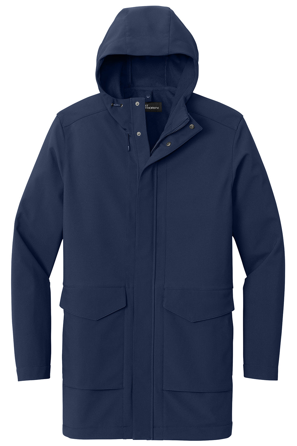 Port Authority J919 Mens Collective Full Zip Hooded Parka River Navy Blue Flat Front
