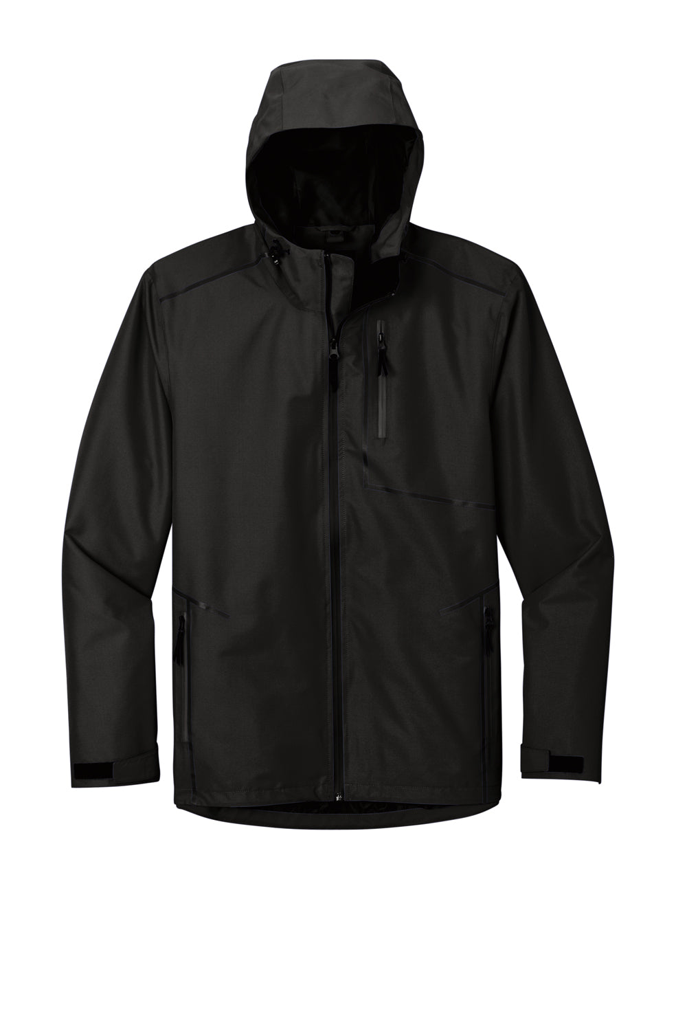 Port Authority J920 Collective Tech Full Zip Outer Shell Hooded Jacket Deep Black Flat Front