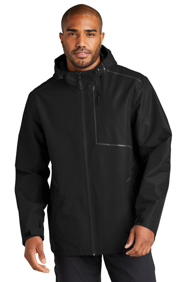 Port Authority J920 Collective Tech Full Zip Outer Shell Hooded Jacket Deep Black Front