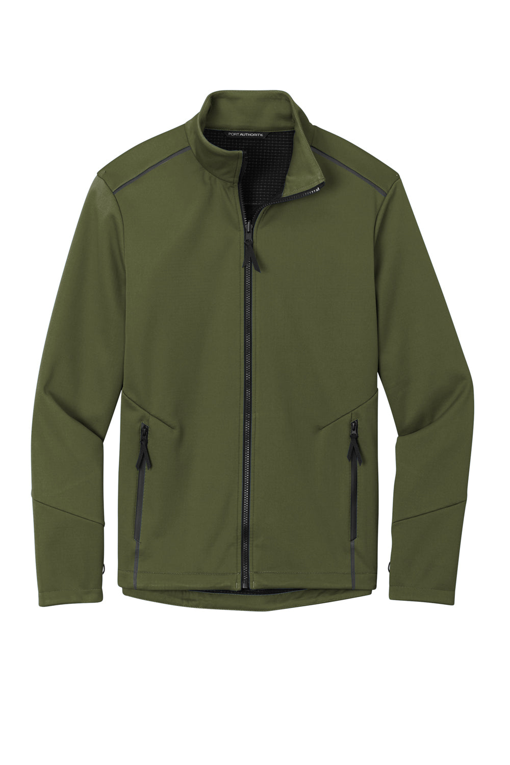 Port Authority J921 Collective Tech Full Zip Soft Shell Jacket Olive Green Flat Front
