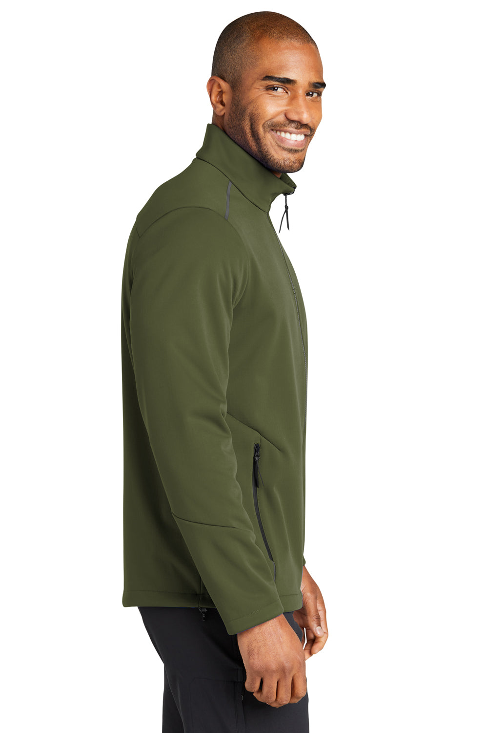 Port Authority J921 Collective Tech Full Zip Soft Shell Jacket Olive Green Side